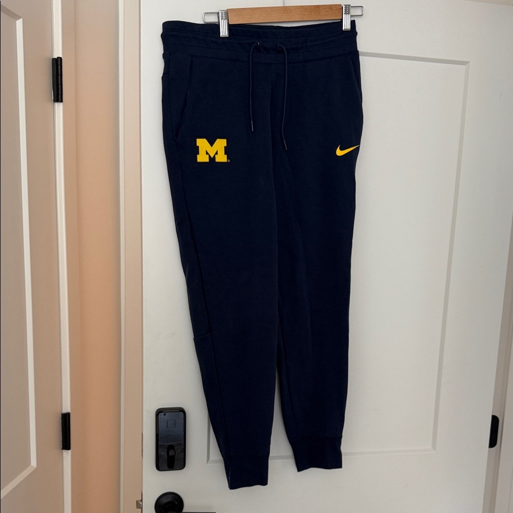 Nike Dark Blue Sweatpants with Yellow Accents